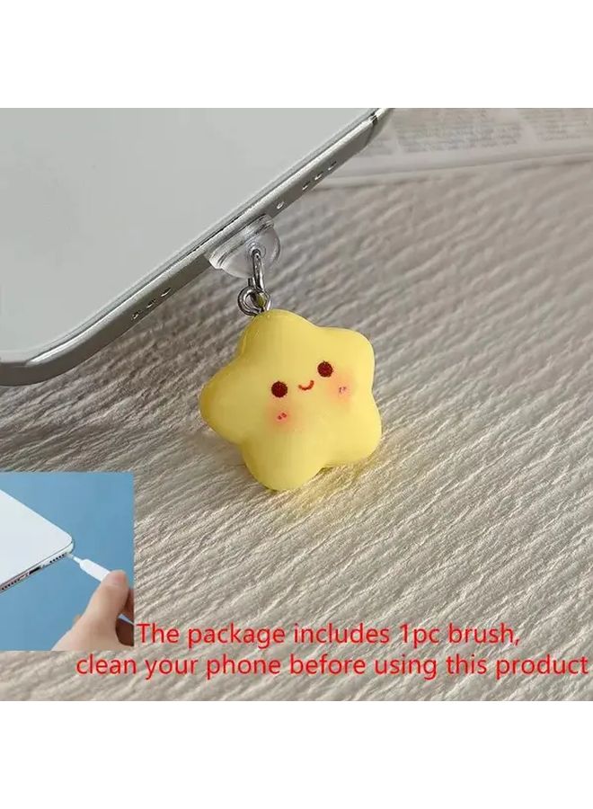 Purple Star USB Port Dust Plug For Android Phones Resin Charger Cover - Image 3